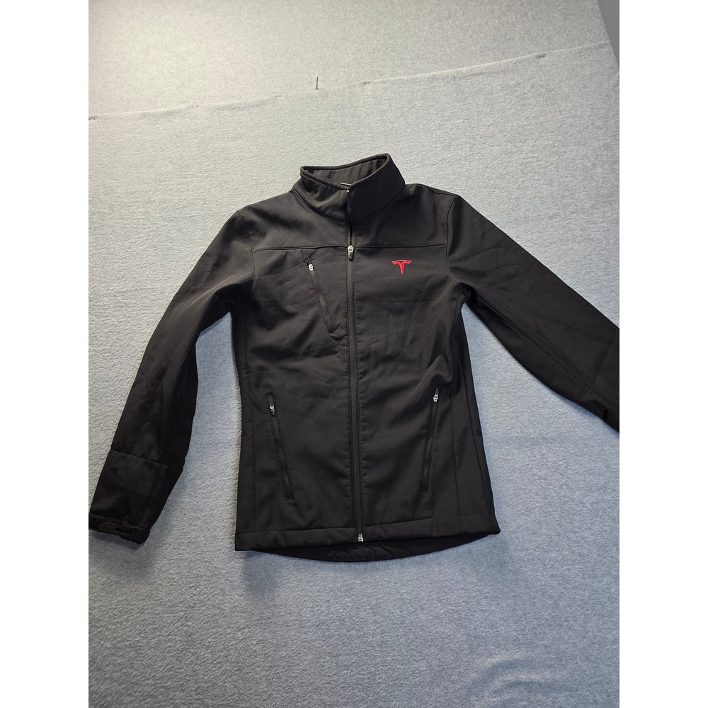 Tesla Motors Mens Softshell Jacket Black Red‎ Logo TSL7853BK XS